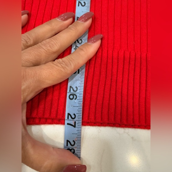 Red V-Neck Ribbed Sweater Vest - Picture 6 of 6